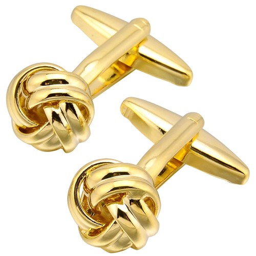 Golden tone knot cufflinks - tone,