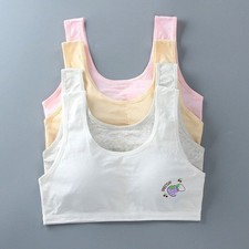 4 Pack Teens Girls Cotton Training Sports Bras Thin Padded First Bra AGE 10-12