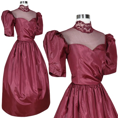 Vintage 80s maroon high - vintage, neck