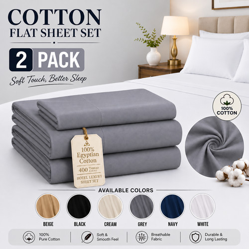 100 egyptian cotton flat - 100%,