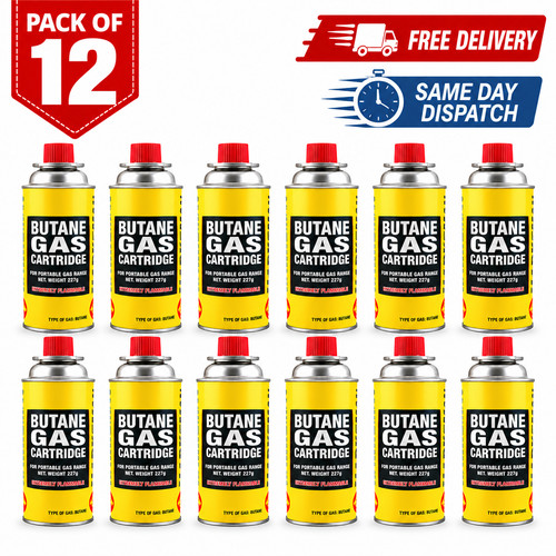 12x butane gas bottles - gas,