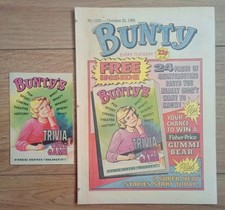 BUNTY COMIC #1502 WITH FREE GIFT BUNTY'S TRIVIA QUIZ GAME 25th OCTOBER 1986