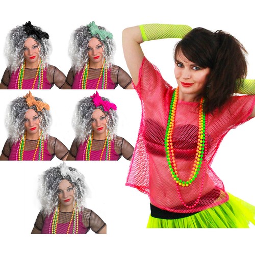 Ladies 1980s costume pink - 1980s, mesh