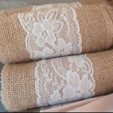 7 x hessian and lace table runners