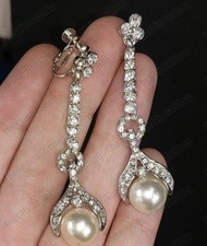 CLIP ON vintage style CRYSTAL