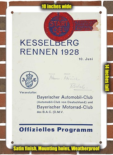Metal sign 1928 - sign, kesselberg