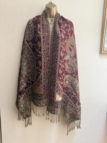 Vintage paisley pashmina shawl - paisley,
