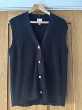 H&M Navy Knitted Long Waistcoat with Pockets Size L