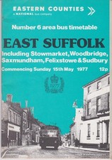 EASTERN COUNTIES BUS TIMETABLE BOOK EAST SUFFOLK MAY 1977