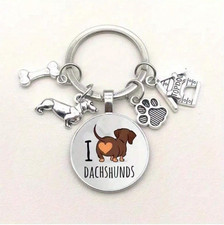 I Love Dachshunds Keyring -