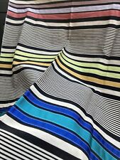 Antique 1900s French Woven Ticking Fabric With Ribbon Stripe