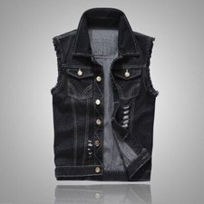 Mens Ripped Denim Vest