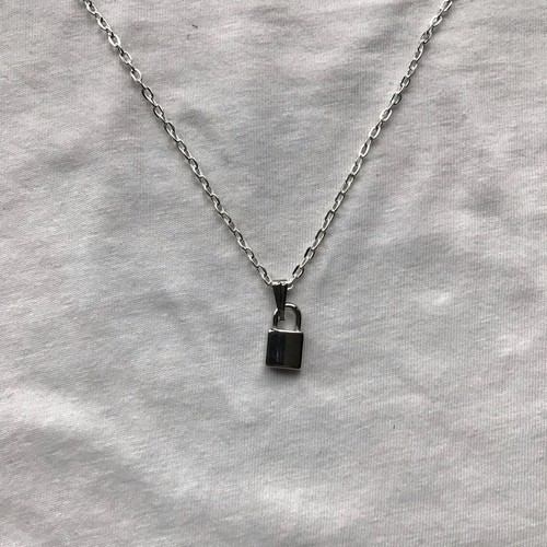 Padlock silver necklace - , &