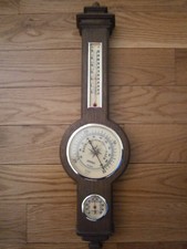 Vintage Weather Station Banjo Barometer Thermometer Humidity Springfield Plastic