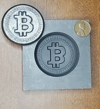 Bit Coin Round 3D Graphite