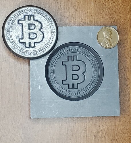 Bit coin round graphite - coin,