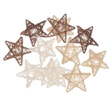12x Star Rattan Wicker Balls