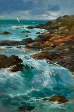 Oil Painting Sailboats In The