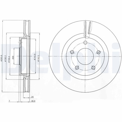 Brake disc delphi bg4109c - brake,
