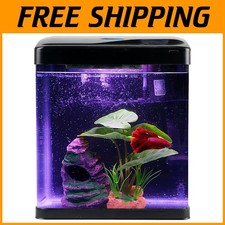 Self Cleaning Betta Fish Tank Kit with LED Light & Filter