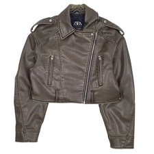 ZARA Leather Jacket Coat Faux