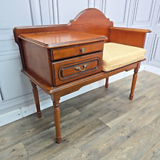 Antique Style Wooden Telephone Seat Chair Hall Entrance Table Bench Drawer