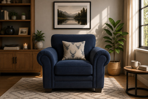 Fabric sofa brown patterned - sofa,