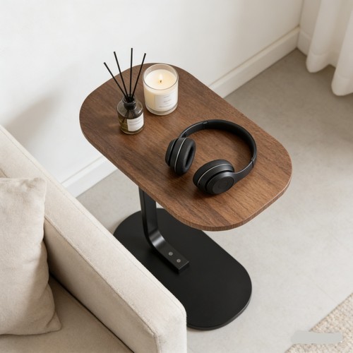 Shaped end side table - end,