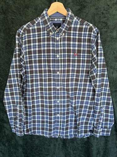 Mens blue brown check - mens, blue/brown