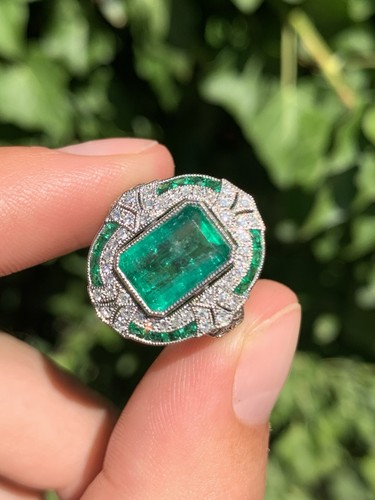 Platinum natural emerald - natural, &