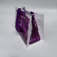 Reusable Designer Inspired Grocery Tote with Purple Croc Bag Print MSRP $89 NEW