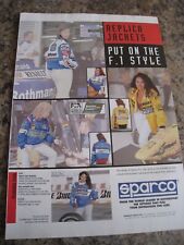 REPLICA JACKETS SPARCO PUT ON THE F1 STYLE MAIN STOCKISTS 1997 ADVERT A4 FILE 34