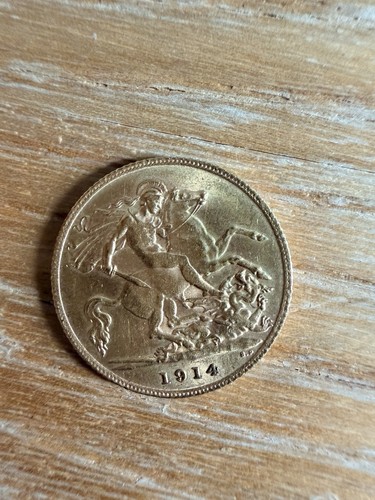 1914 king george gold half - 1914, v