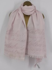 TED BAKER TEDDIEE WOMENS SCARF FRINGED LOGO PINK  RRP £45 AD