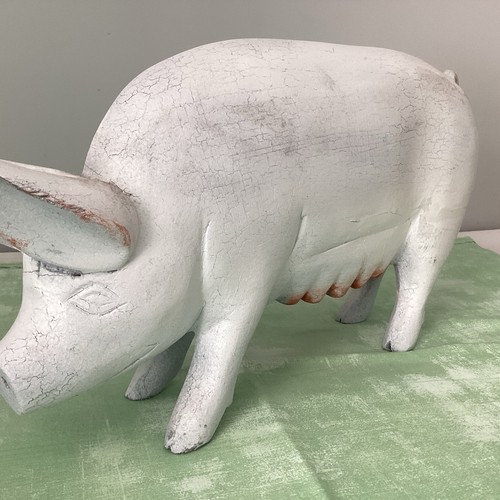 Large white painted pig naive - white,