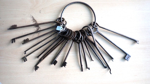 Antique large keys skeleton - antique,