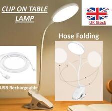 USB Rechargeable Small Table LED Reading Book Light Flexible Clip Desk Lamp UK