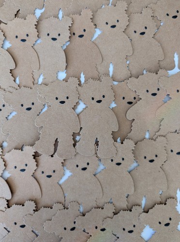X10 die cut teddy - die, 280gsm