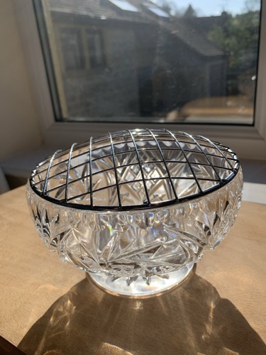 Vintage cut glass rose bowl - glass,