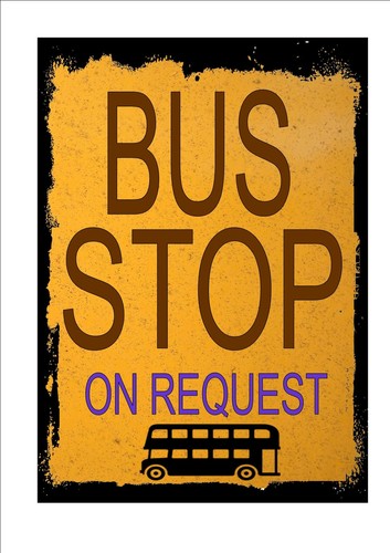 Vintage style bus stop - bus, sign
