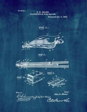Blacksmith's And Hand Bellows Patent Print Midnight