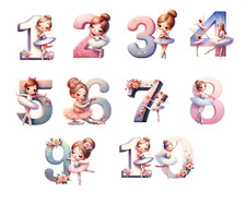 1 to 10 Number Ballerina Cake