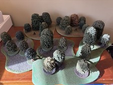 Forest Terrain Diorama Set 6pc – Handmade Scenery Trees D&D Warhammer 40k