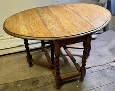 Vintage Oak Drop Leaf  Gate Leg Dining Table, Console Table