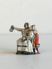 2 x UNKNOWN MAKE. NAPOLEONIC WAR SOLDIER & FEMALE. 28mm METAL