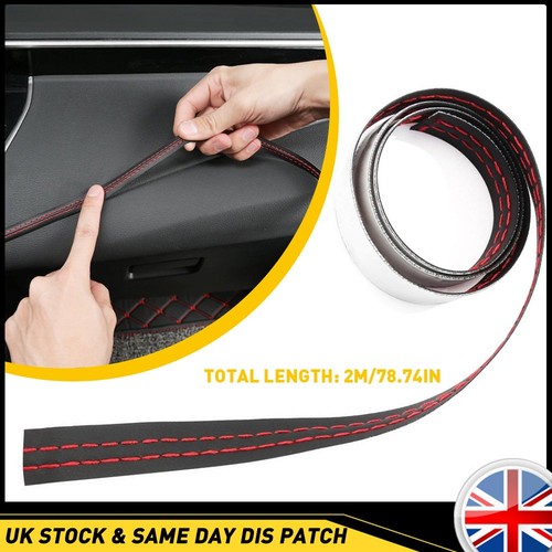 Red leather car dashboard - red,