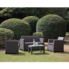 Florence Outdoor Garden Patio Lounge Set With Sofa, Armchairs, Cushions 4-Piece