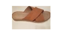 womens sandals crossover strap slip on wedges black beige / tan