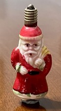 VINTAGE 1930'S MILK GLASS SANTA CLAUS CHRISTMAS LIGHT BULB Untested