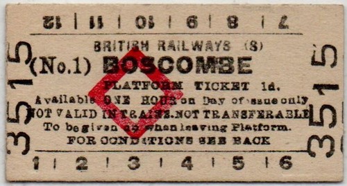 Platform ticket boscombe - br(s), ticket=boscombe
